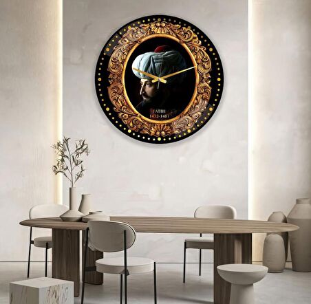 Fatih Sultan Mehmet Cam Saat - 60 cm