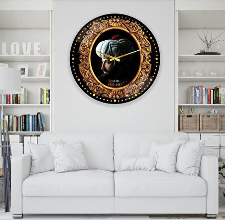 Fatih Sultan Mehmet Cam Saat - 60 cm