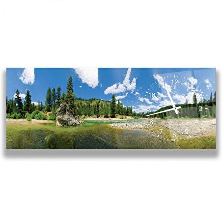 Saatli Doğa Cam Tablo