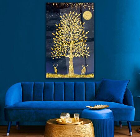 Altın Ağaç Cam Tablo