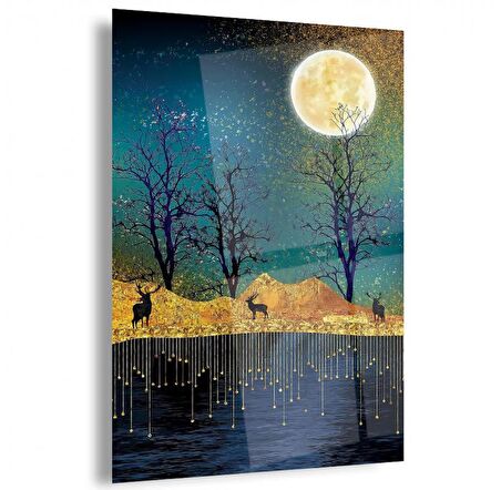 Gece Manzarası Cam Tablo