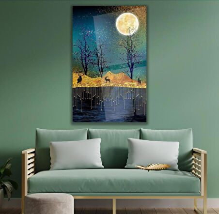 Gece Manzarası Cam Tablo