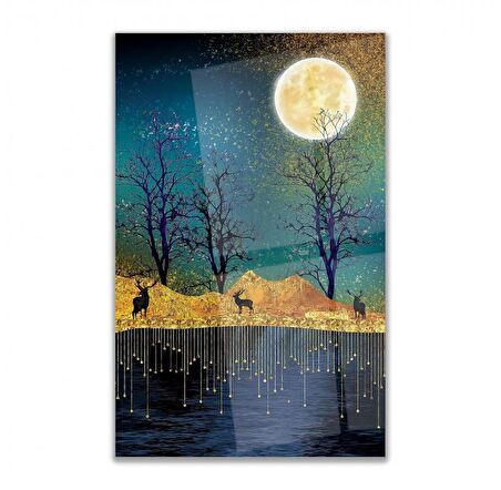 Gece Manzarası Cam Tablo