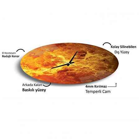Venüs Cam Saat - 60 cm