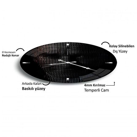 Atatürk Cam Saat - 60 cm