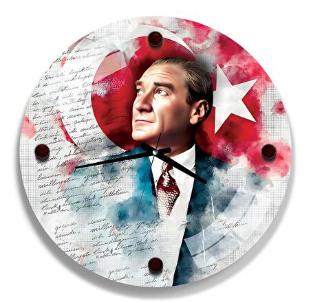 Atatürk Cam Saat - 40 cm