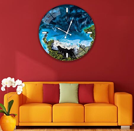 Deniz Kıyısı Cam Saat - 40 cm