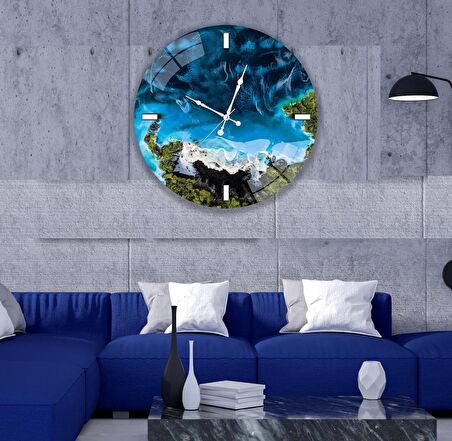 Deniz Kıyısı Cam Saat - 40 cm