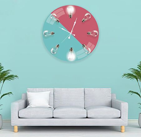 Ampul Desenli Cam Saat - 40 cm