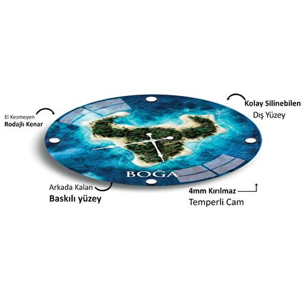 Boğa Cam Saat - 40 cm