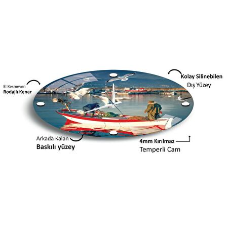 Balıkçı Cam Saat - 60 cm