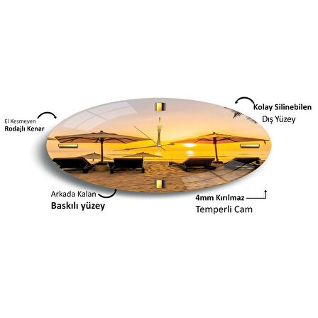 Gün Batımı Cam Saat - 40 cm