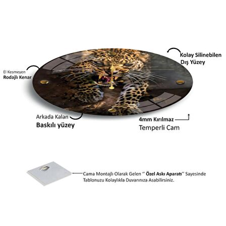 Leopar Cam Saat - 60 cm