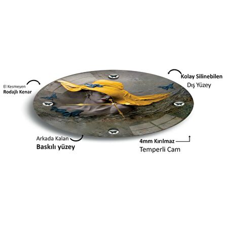Heykel Cam Saat - 60 cm