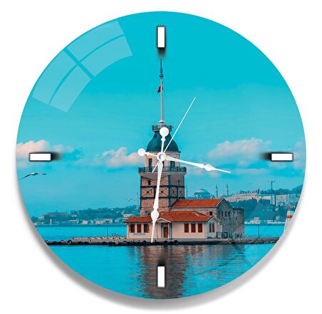 Kız Kulesi Cam Saat - 40 cm