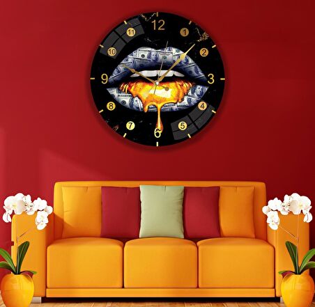  Dolar Dudak Cam Saat - 40 cm