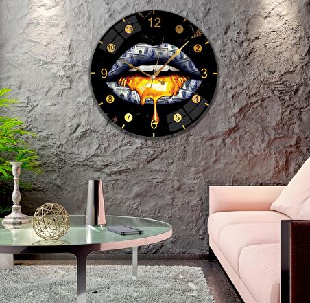  Dolar Dudak Cam Saat - 40 cm