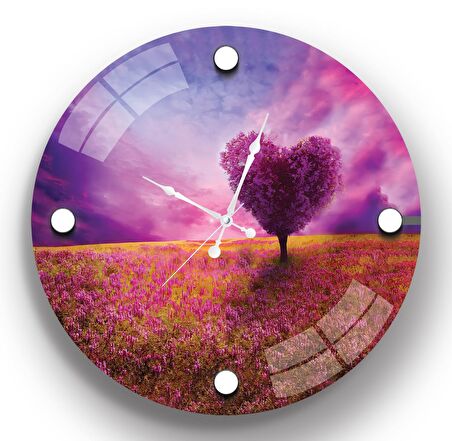 Sevgi Ağacı Cam Saat - 60 cm