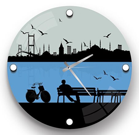 İstanbul Cam Saat - 60 cm