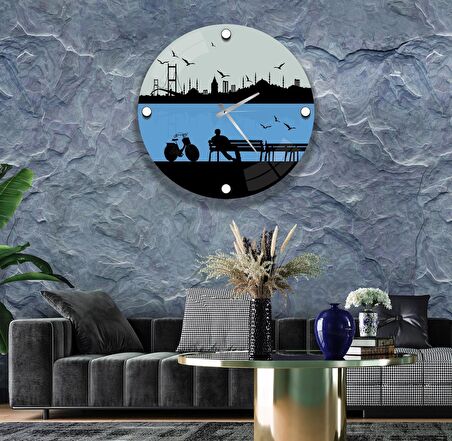 İstanbul Cam Saat - 60 cm