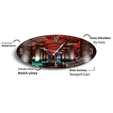 Yerebatan Sarnıcı Cam Saat - 40 cm