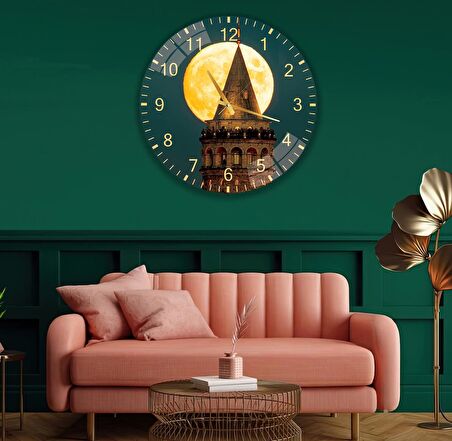 Galata Kulesi Cam Saat - 40 cm