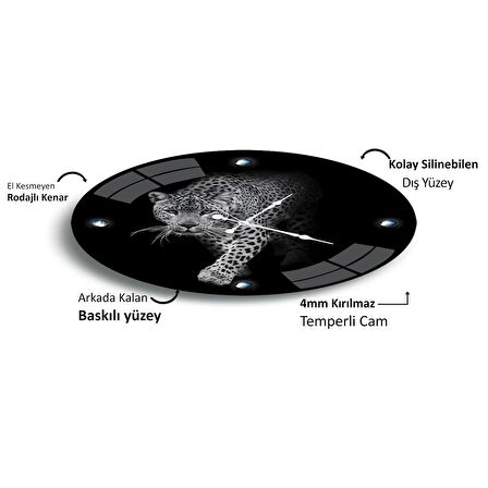 Leopar Cam Saat - 40 cm