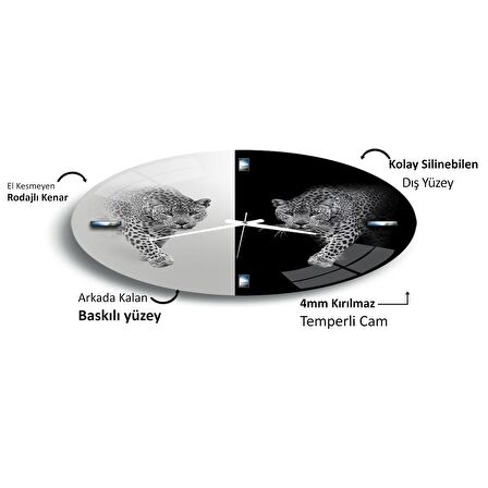 Leopar Cam Saat - 40 cm