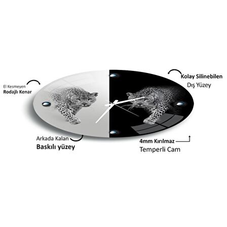 Leopar Cam Saat - 40 cm