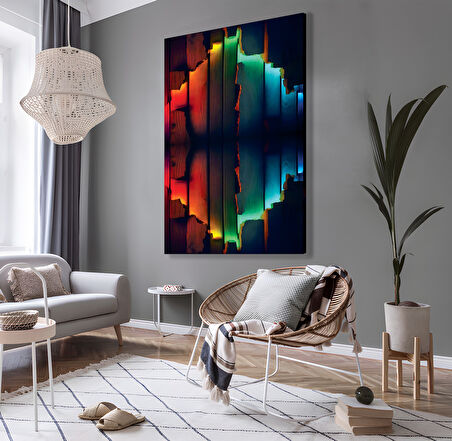 Neon Wood Kanvas Tablo