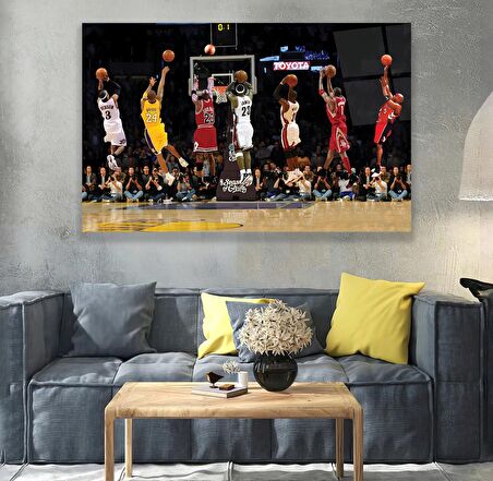 NBA Ünlü Oyuncuları Cam Tablo