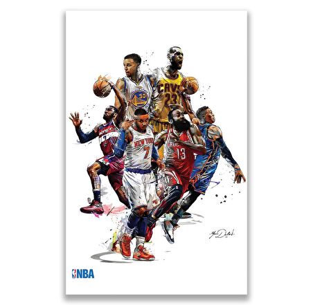 NBA Oyuncuları Cam Tablo