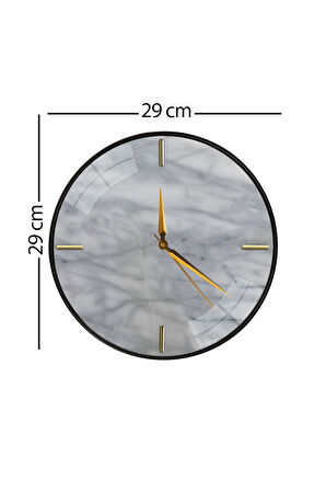 Mermer Duvar Saati - 29 cm
