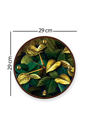 Yapraklar Duvar Saati - 29 cm