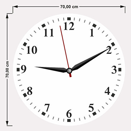 Kanvas (Ahşap) Duvar Saati - 70 cm
