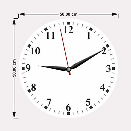 Osmanlı Arması Kanvas (Ahşap) Duvar Saati - 50 cm