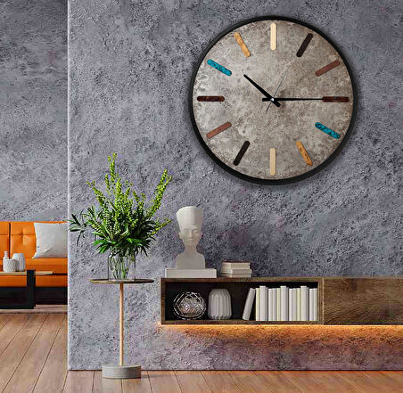 Stone Kanvas (Ahşap) Duvar Saati - 70 cm