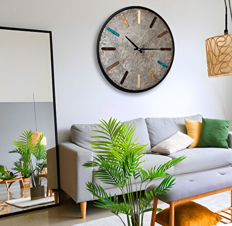 Stone Kanvas (Ahşap) Duvar Saati - 70 cm