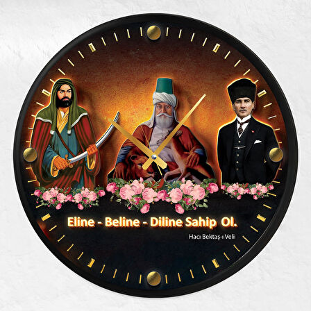 Hz. Ali Kanvas (Ahşap) Duvar Saati - 70 cm