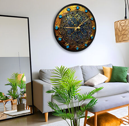 Vitray Kanvas (Ahşap) Duvar Saati - 70 cm