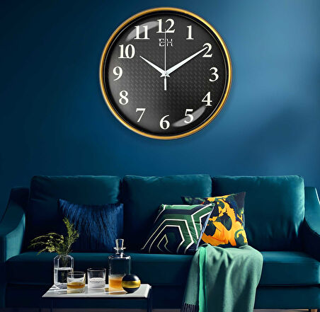 Parlayan Fosforlu Duvar Saati Gold - 29 cm