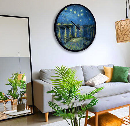 The Starry Night Over The Rhone 30 cm Ahşap Duvar Saati