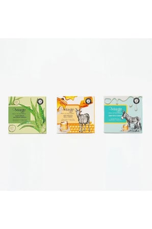 3' lü DOĞAL GÜZELLİK SABUN SETİ "Aloevera Salatalık - Keçi Sütü - Eşek Sütü"