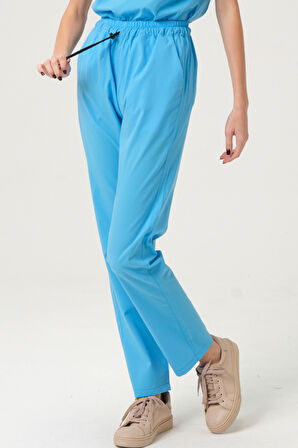 Bebe Mavi Likralı Tek Alt Doktor Hemşire Forması Unisex