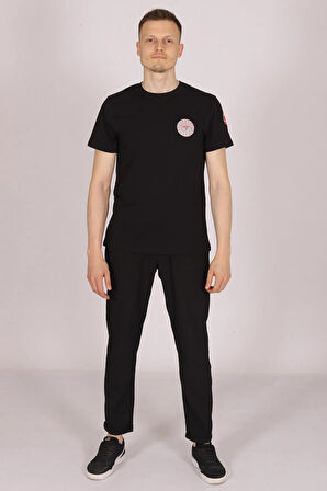 Siyah 112 Acil Sağlık Bisiklet Yaka Tişört Unisex