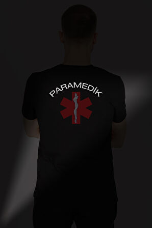 Siyah Paramedik V Yaka Tişört Unisex