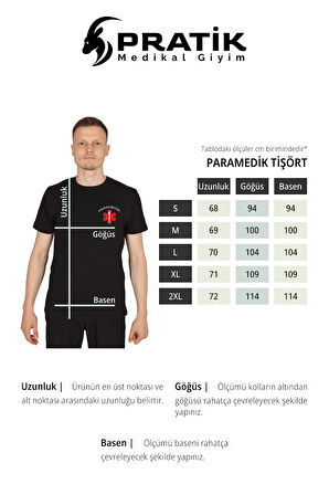 Lacivert Paramedik Bisiklet Yaka Tişört Unisex