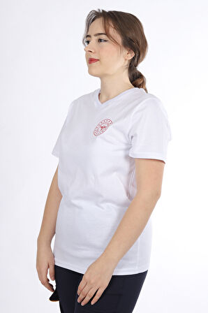 Beyaz 112 Acil Sağlık V Yaka Tişört Unisex