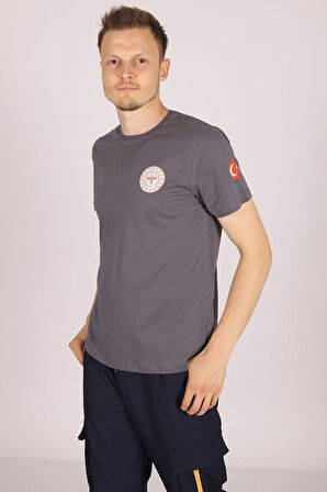 Gri 112 Acil Sağlık Bisiklet Yaka Tişört Unisex