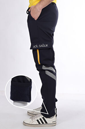 Kışlık Lacivert Likralı 112 Acil Sağlık Pantolonu Unisex